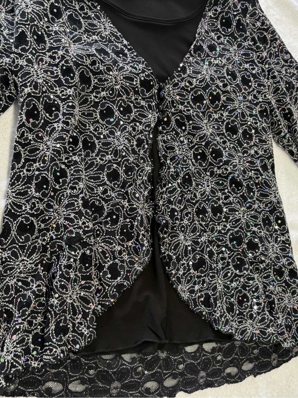 Cato Black Women's Top with Scoop Neck
